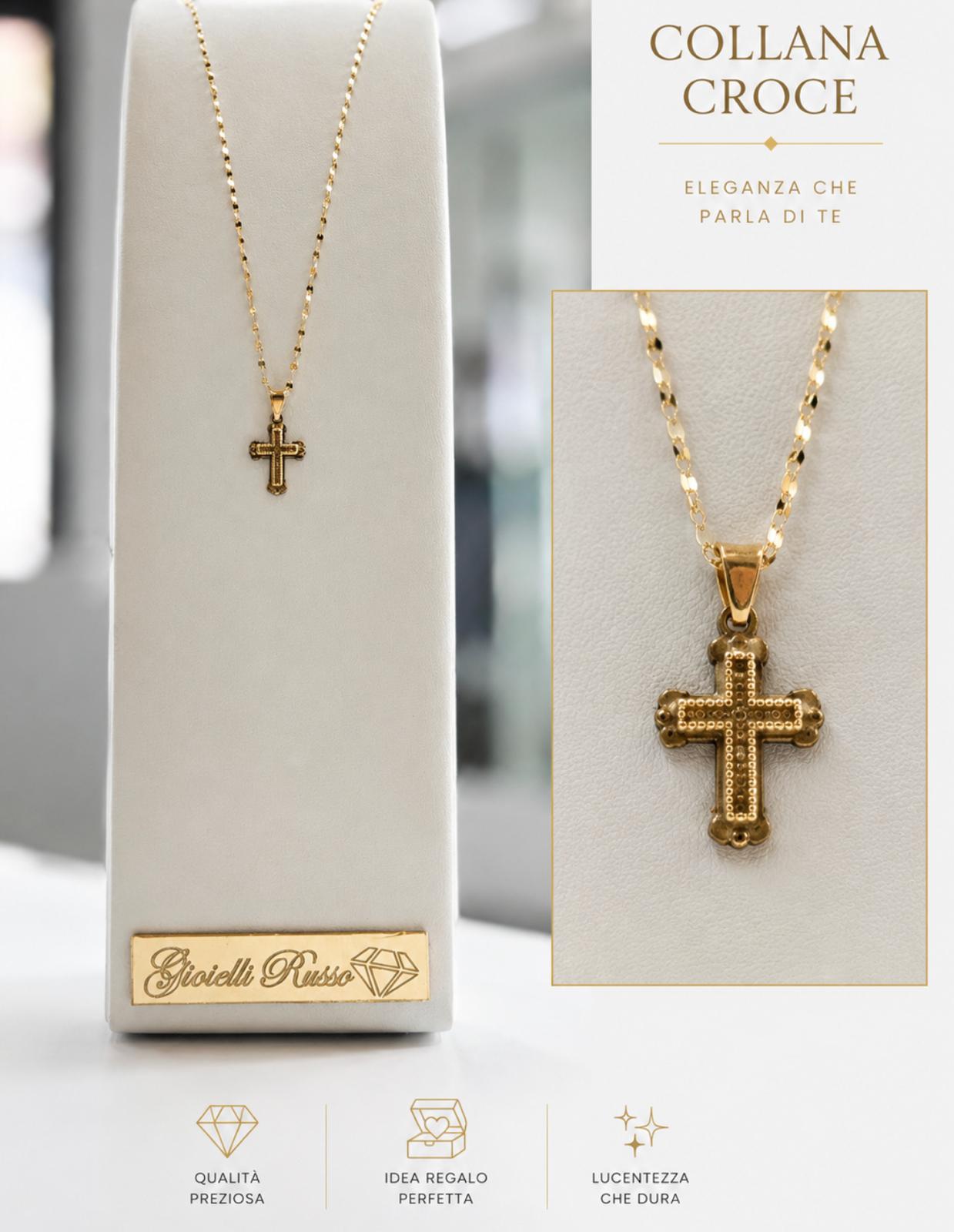 ORO COLLANA CON PENDENTE CROCE