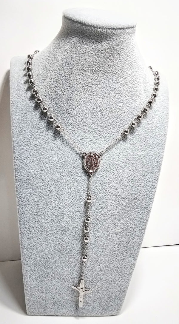 SILVER COLLANA ROSARIO