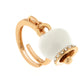 Anello in Metallo con campanella portafortuna, impreziosita da smalto bianco e cristalli