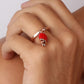 Anello in Metallo con campanella portafortuna pendente, impreziosita da smalto rosso e punto luce