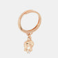 Anello in Metallo con campanella portafortuna pendente, impreziosita da punto luce