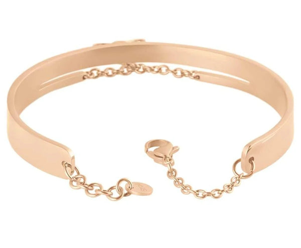 STROILI Bangle Lady Message Acciaio Rosa Cristallo