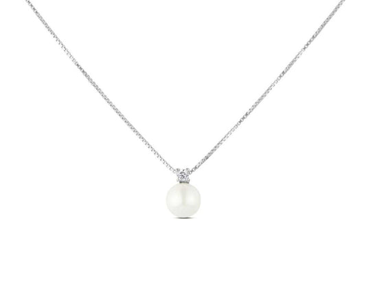 STROILI Collana Silver Pearls Argento Rodiato Perla sintentica Cubic Zirconia