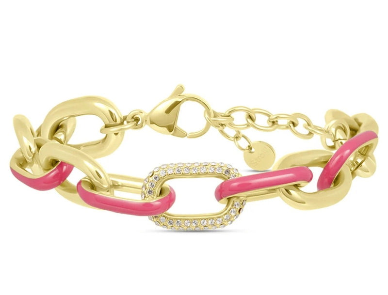 STROILI Bracciale Catena Lady Sweet Acciaio Dorato Cristallo