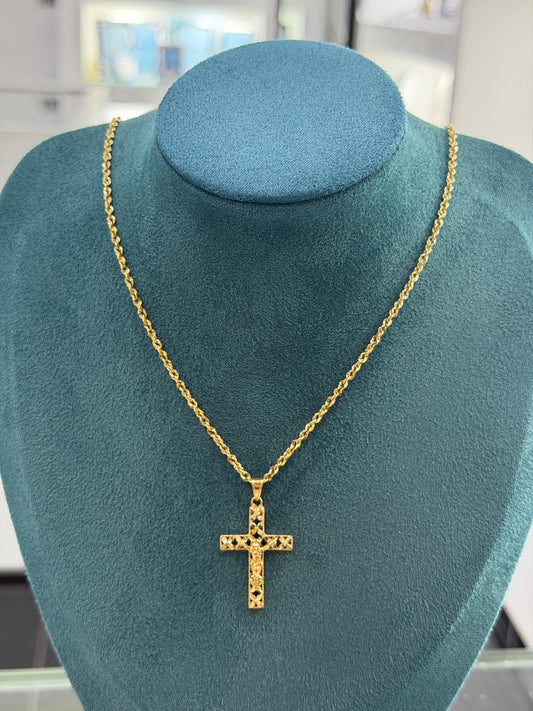 ORO COLLANA CON PENDENTE CROCE