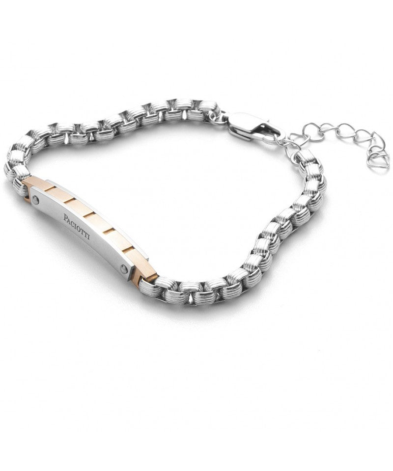 4US Cesare Paciotti Rose Gold Tracks Bracciale uomo gioielli