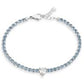 Stroili | Lady Chic | Bracciale Tennis In Acciaio Con Cuore In Cristallo Bianco E Cristalli Azzurri