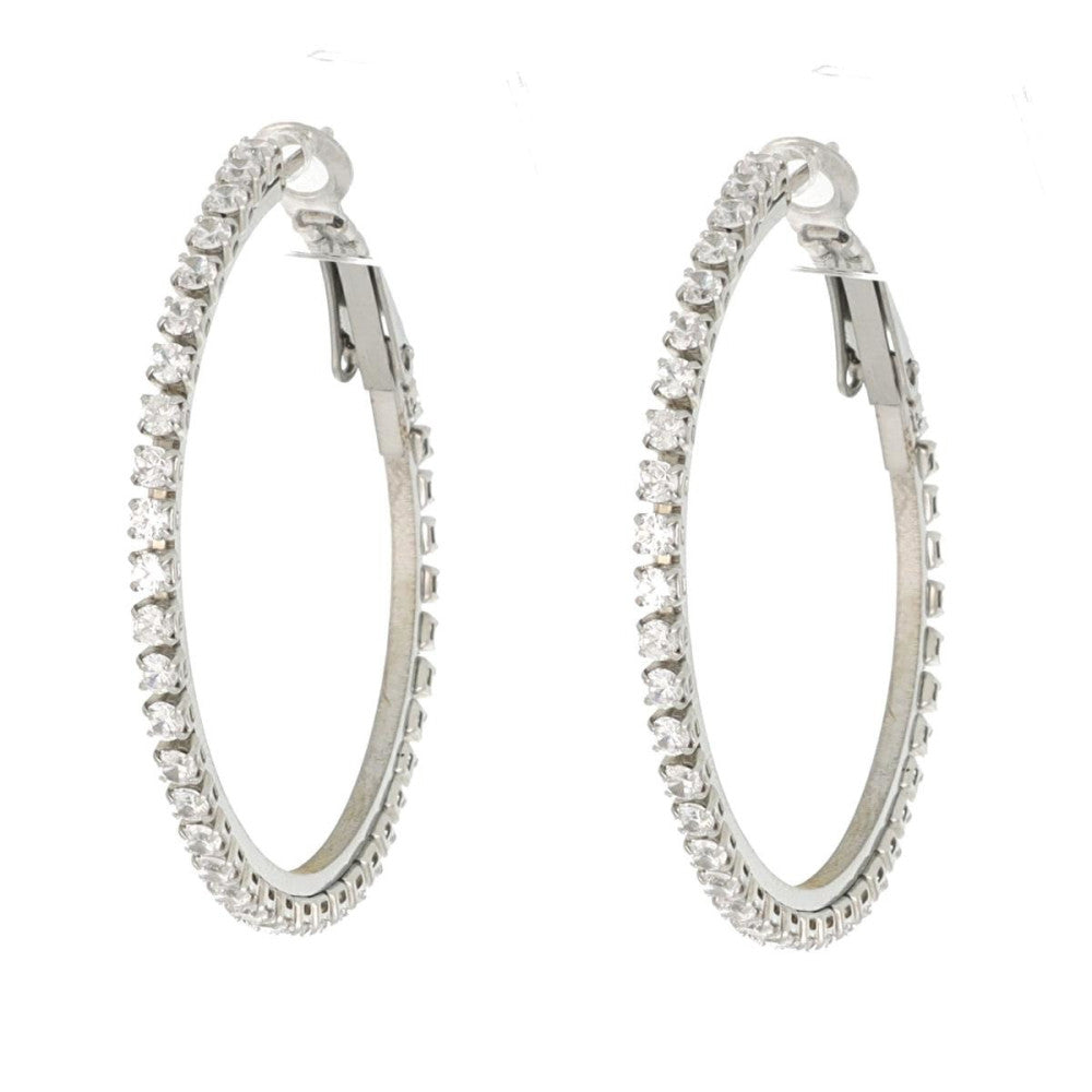 ORECCHINI CERCHIO ACCIAIO BIANCO