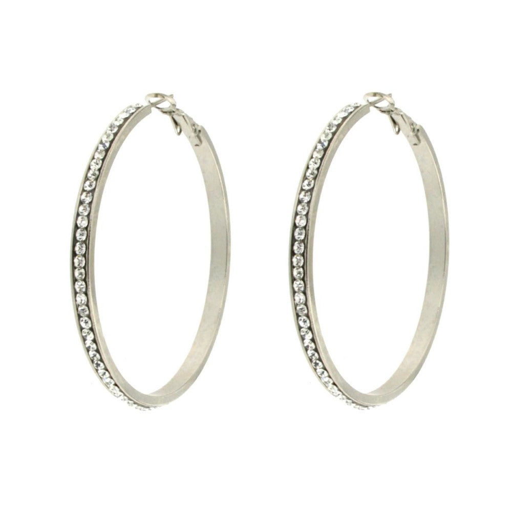 ORECCHINI CERCHIO ACCIAIO BIANCO