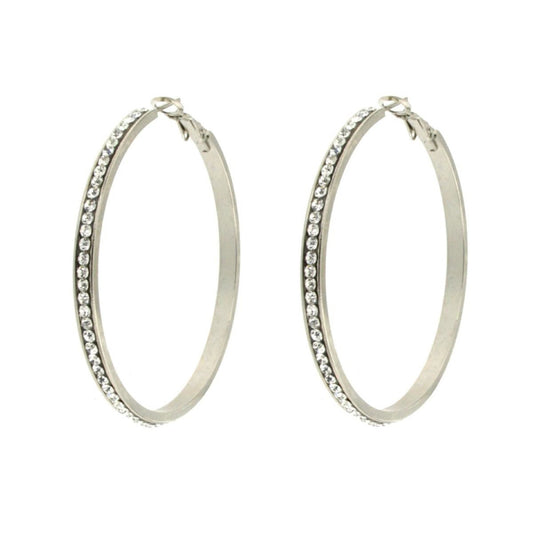 ORECCHINI CERCHIO ACCIAIO BIANCO