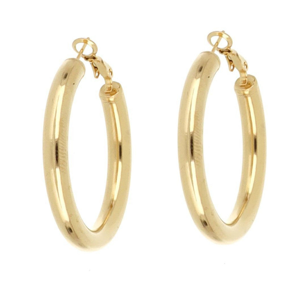 ORECCHINI CERCHIO IN ACCIAIO DORATO