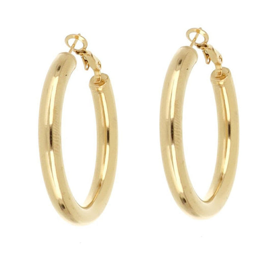 ORECCHINI CERCHIO IN ACCIAIO DORATO